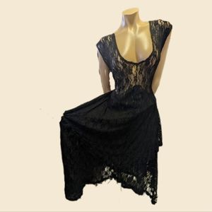 SOLD - Black Lace Dress 1X